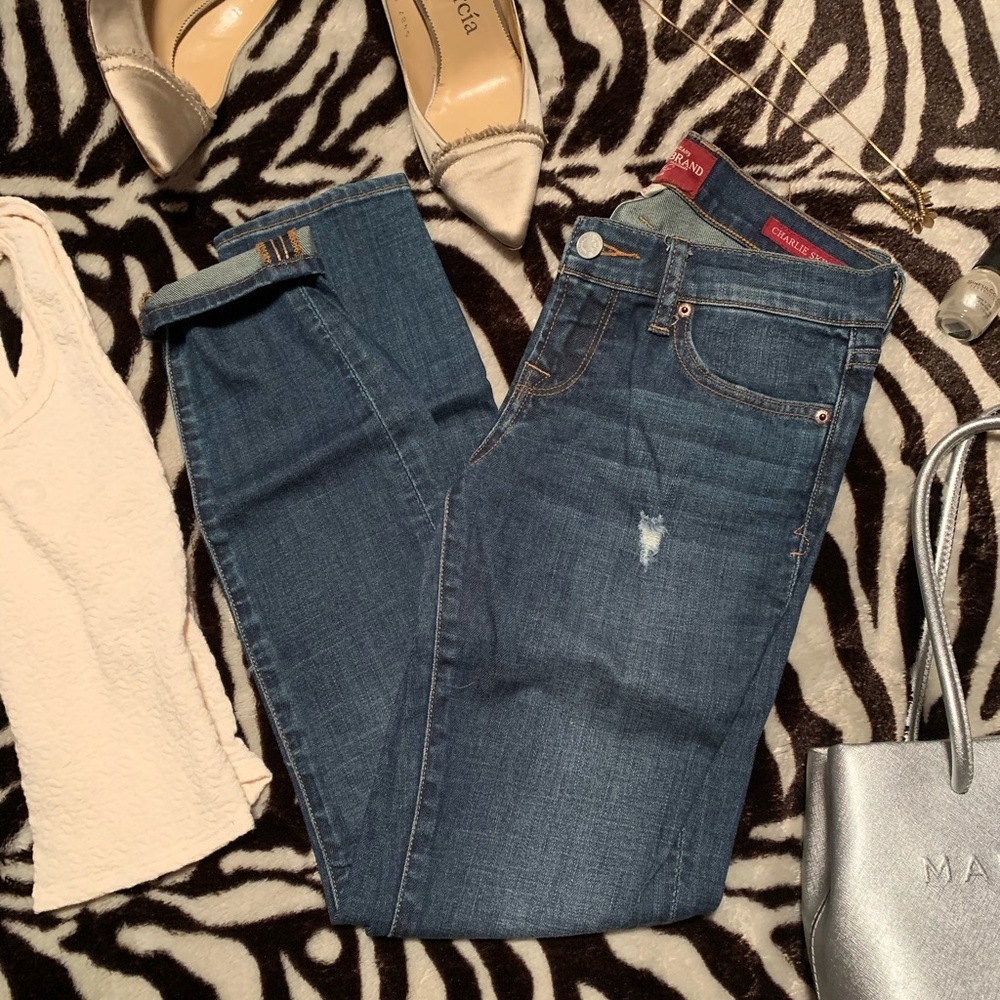 Retro Lucky Brand Distressed Charlie Skinny Jeans